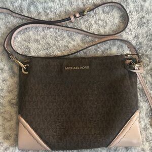 Michael Kors Brown and light pink Crossbody Bag